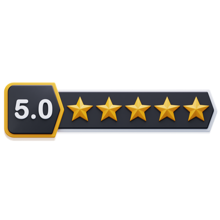 Calificación de cinco estrellas  3D Icon