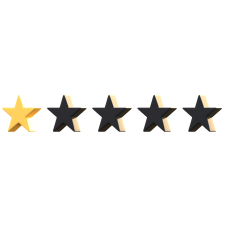 Calificación de 1 estrella  3D Icon