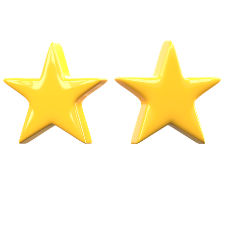 Calificación de 2 estrellas  3D Icon