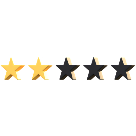 Calificación de 2 estrellas  3D Icon