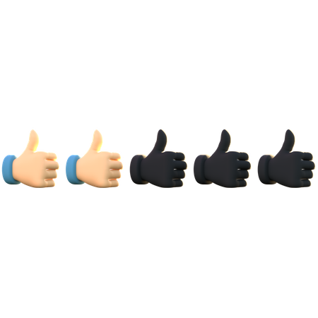 Calificación de 2 pulgares  3D Icon