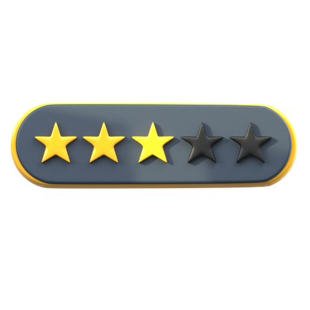 Calificación de 3 estrellas  3D Icon