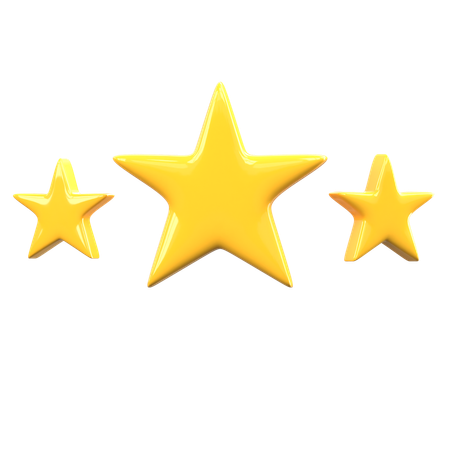 Calificación de 3 estrellas  3D Icon