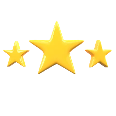 Calificación de 3 estrellas  3D Icon