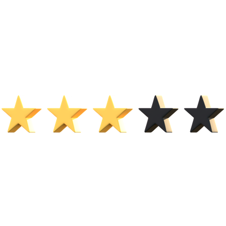 Calificación de 3 estrellas  3D Emoji