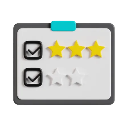 Calificación de 3 estrellas  3D Icon