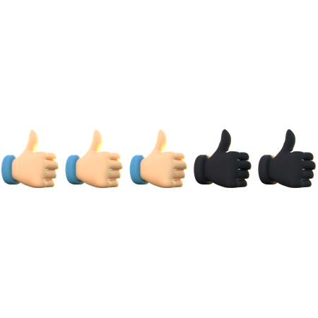 Calificación de 3 pulgares  3D Icon