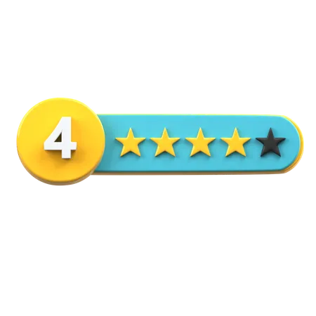 Calificación de 4 estrellas  3D Icon