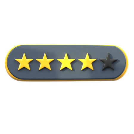 Calificación de 4 estrellas  3D Icon