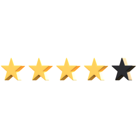 Calificación de 4 estrellas  3D Icon