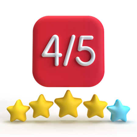 Calificación de 4 estrellas  3D Icon