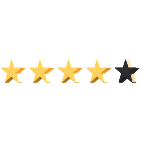 Calificación de 4 estrellas  3D Emoji