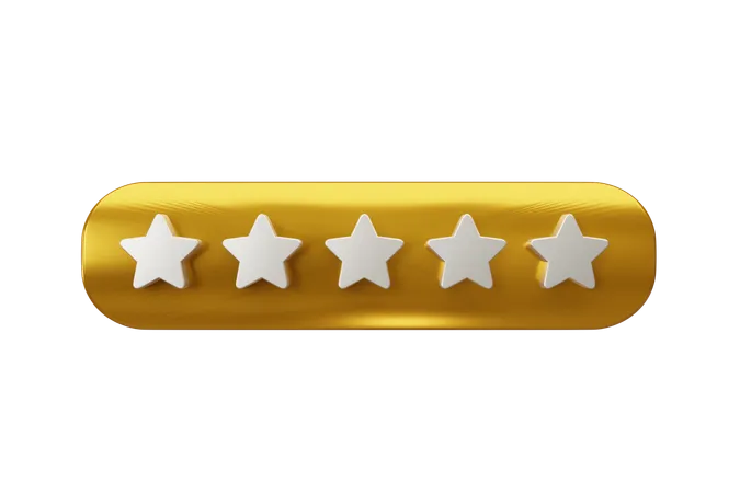 Calificación de 5 estrellas  3D Icon