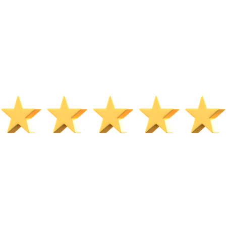 Calificación de 5 estrellas  3D Icon