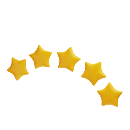 Calificación de 5 estrellas  3D Illustration