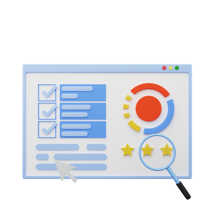 Calificación de búsqueda  3D Icon