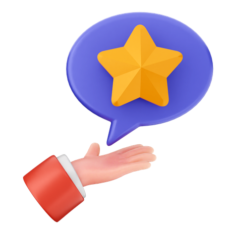 Revisión de la calificación del chat de estrellas  3D Icon