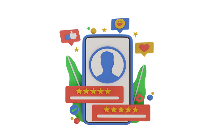 Calificación de clientes en línea  3D Icon