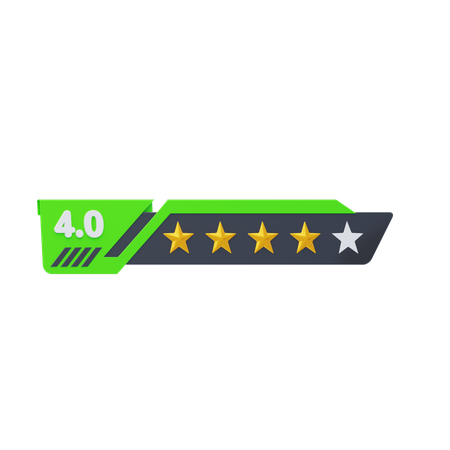Calificación de cuatro de cinco estrellas  3D Icon