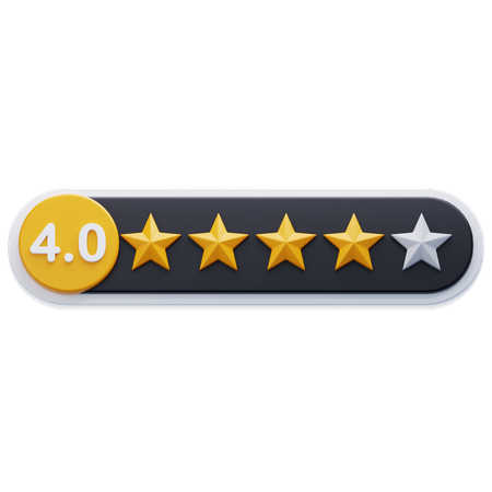 Calificación de cuatro estrellas  3D Icon