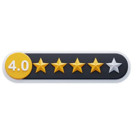 Calificación de cuatro estrellas  3D Icon