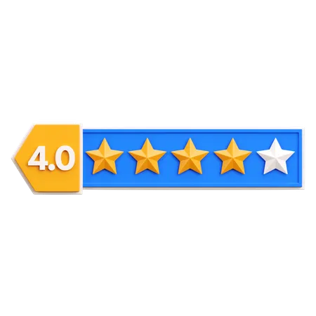 Calificación de cuatro estrellas  3D Icon