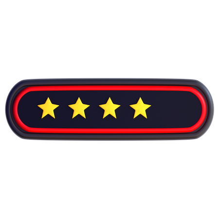 Calificación de cuatro estrellas  3D Icon
