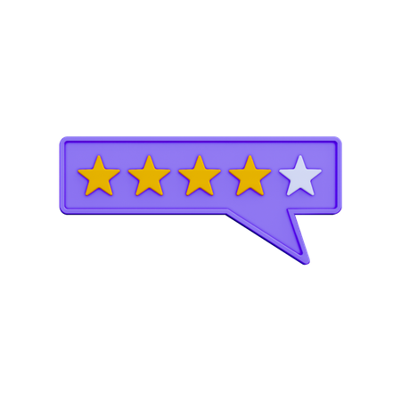 Calificación de cuatro estrellas  3D Icon