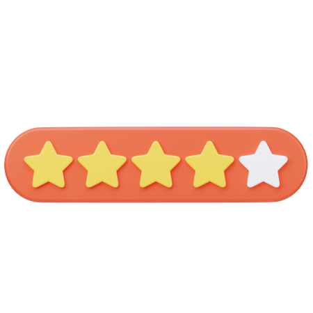 Calificación de cuatro estrellas  3D Icon