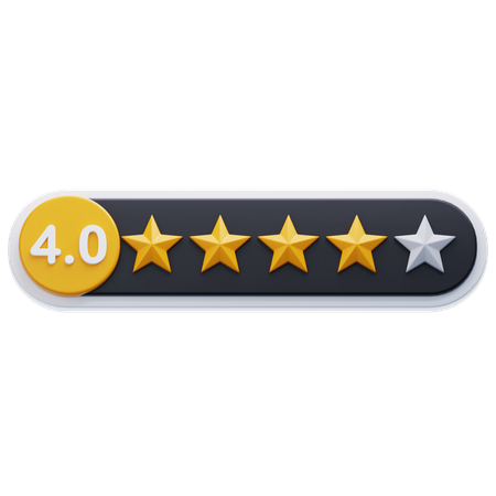 Calificación de cuatro estrellas  3D Icon