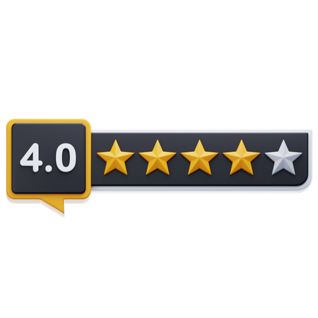 Calificación de cuatro estrellas  3D Icon