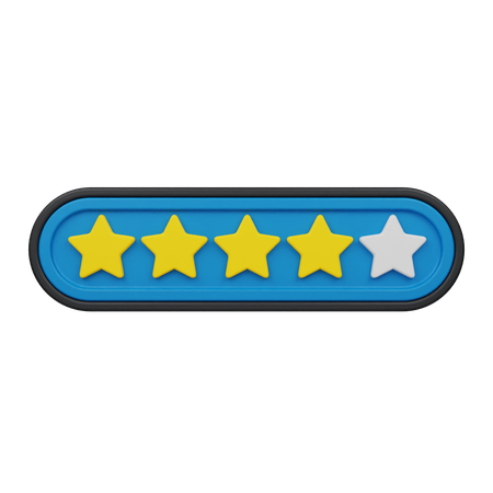Calificación de cuatro estrellas  3D Icon