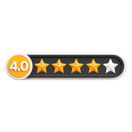 Calificación de cuatro estrellas  3D Icon