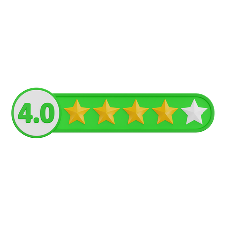 Calificación de cuatro estrellas  3D Icon