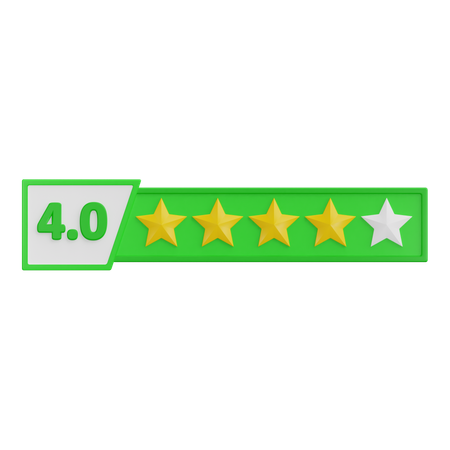Calificación de cuatro estrellas  3D Icon
