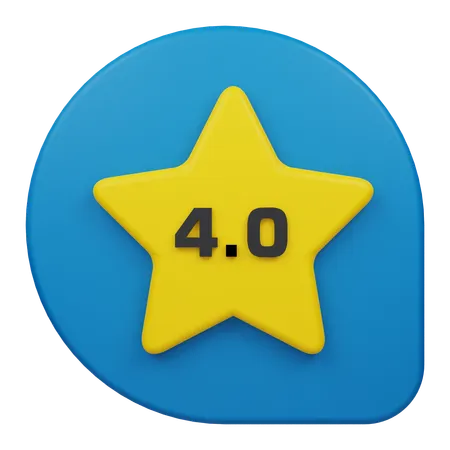 Comentario de calificación de cuatro estrellas  3D Icon