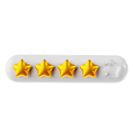 Calificación de cuatro estrellas de oro  3D Icon