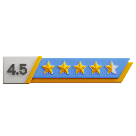 Calificación de cuatro punto cinco estrellas  3D Icon