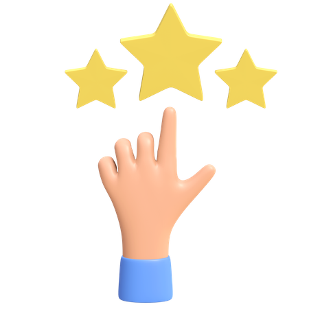 Calificación de estrellas de retoque manual  3D Icon