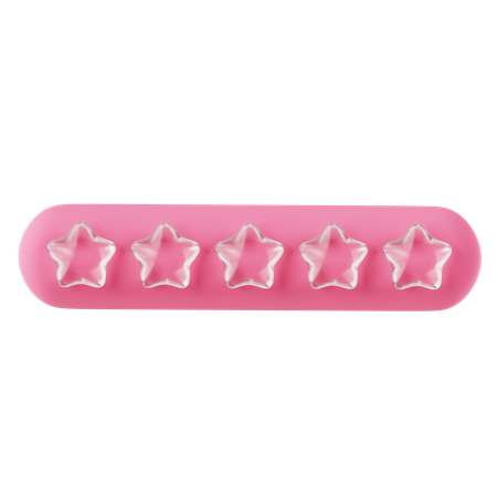 Calificación de estrellas en blanco rosa  3D Icon