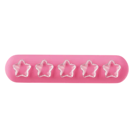 Calificación de estrellas en blanco rosa  3D Icon