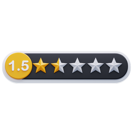 Calificación de un punto cinco estrellas  3D Icon