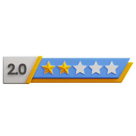 Dos de cinco estrellas  3D Icon