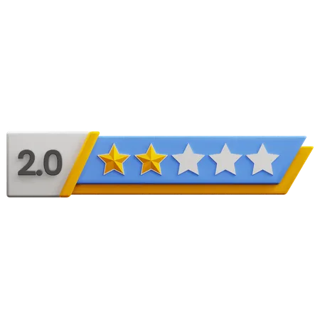 Dos de cinco estrellas  3D Icon