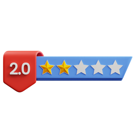 Dos de cinco estrellas  3D Icon