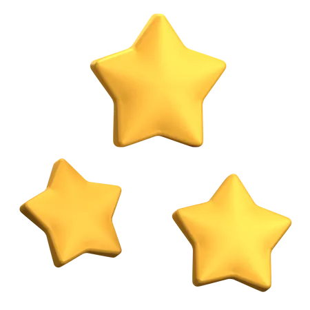 Calificación de tres estrellas  3D Illustration
