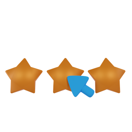 Calificación de tres estrellas  3D Icon