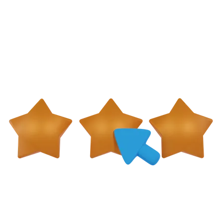 Calificación de tres estrellas  3D Icon