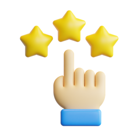 Calificación de tres estrellas  3D Icon