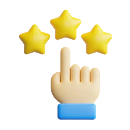 Calificación de tres estrellas  3D Icon